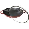 Staub Specialities Wok con coperchio in vetro rotondo - 37 cm, ciliegia