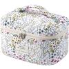 uekeboag Grande borsa da viaggio trapuntata per il trucco da donna, borsa cosmetica in cotone floreale, borsa organizer per articoli da toeletta estetica floreale, Fiore primaverile.
