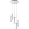 Eglo Lampada a sospensione Pinto, 5 luci, materiale: acciaio, colore: cromo, vetro: trasparente, opalino opaco, bianco, attacco: E27