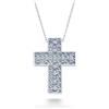 Mikiko - Collana in Oro 18kt Croce Grande Oro Bianco Diamanti ct.0,06 MDCROCEGO4