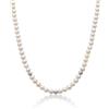 Miluna - Collana di Perle Oriente con Tre Sfere in Oro Bianco Sfaccettate PCL6111