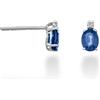 Mikiko - Orecchini 18K Zaffiro ovale 5x4 ct.0,80 diam. ct.0,02, MO516304ZFD