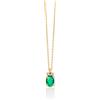 Miluna - Collier Oro 375‰ con 2 diamanti naturali (1,12pt) e 1 smeraldo ovale 5x4mm, CLD4651GX