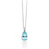 Miluna - Collier Oro 375‰ con 2 diamanti naturali (0,84pt) e 1 topazio azzurro goccia 9x6mm, CLD4695X