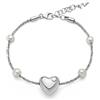 Miluna - Bracciale Argento 925‰ e oro 375‰ con perle vere bianche 6-7,5mm, PBR3493