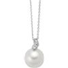 Miluna - Collier Oro 375‰ con 3 diamanti naturali (0,99pt) e 1 perla bianca 7,5-8mm, PCL6729X