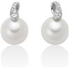 Miluna - Orecchini Oro 375‰ con 6 diamanti naturali (1,68pt) e 2 perle bianche 7-7,5mm, PER2851X