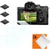 K&F CONCEPT Pellicola protettiva compatibile con Sony A7M5/A7R5, vetro temperato 9H 0.3mm, antigraffio, antimpronta, antimacchia [3 pezzi] + Panno pulitore sottovuoto + 3 Coperture Slitta Flash