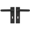 domoferm 600040000 Maniglia su breve Schild inklusiv BB di impiego e 1 chiavi, distanza PZ 88 mm, Plastica, Nero