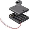 GBC Box portapile per 4 ministilo (aaa) con interruttore