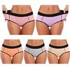 POKARLA Women's Cotton Stretch Underwear Ladies Mid Rise Hipster Panties Multipcolor Plus Size 5-Pack, XL