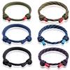 Feilok Set di 3 braccialetti in corda di nylon nautici per uomo e donna fatti a mano intrecciati set di braccialetti vichinghi colorati regolabili, Acciaio inossidabile