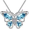 Aurora Tears Collana in Argento 925 con Zaffiro Blu Topazio a Forma di Ciondolo per Donne DP0013B