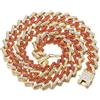 HALUKAKAH Catena in Oro Iced out,15MM Catena Cubana da Uomo Miami Placcato in Oro 18 Carati Collana Girocollo 75cm,Cz Completa Diamante Set a Mano,Regalo per Lui