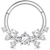 Agrewd Daith Piercing gioielli stella septum anello argento oro 316L acciaio chirurgico helix piercing gioielli CZ trasparente cartilagine orecchini anello Daith Clicker per donne 8 10 mm, 16G8mm