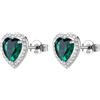 Brosway Orecchini Donna, Orecchini a Lobo in Argento e Life Green con Simbolo Cuore | Collezione FANCY - FLG146