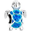 FGT Ciondolo a forma di tartaruga marina blu, compatibile con braccialetti Pandora, motivo oceano, per famiglia, sorella, figlia, regalo di compleanno per donne