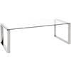 HAKU Tavolo da caffè acciaio inox, Acciaio inox, vetro di sicurezza 8 mm - Dim. L 120 cm x A 40 cm x P 60 cm, Stile Moderno
