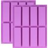 YXHZVON Stampi per Barrette di Cereali Rettangolari da 2 Confezioni, 8 Cavità in Silicone Antiaderente per Barrette Energetiche Teglia per Muffin Cioccolato