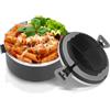 Buachois Contenitore per Il Pranzo Termico per Alimenti,Contenitore per Il Pranzo Sottovuoto a Prova di Perdite in Acciaio Inossidabile, Bento Box Termico Portatile Isolato Scaldavivande(Nero 201)