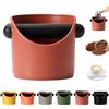 MORAINJAY 0.45L Scatola per Fondi di Caffè Rosso,Knock Box Compatto con Barra Antivibrante e Base Antiscivolo, Accessorio per Macchina Espresso e Barista