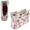 lvifloae Squisita pratica borsa portaoggetti in tessuto con manico in legno, borsa portaoggetti per ricamo, borsa per maglieria, per ferri da maglia, strumenti per cucire (jacquard rosa)