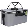 YAOYAOLING Secchio da pesca pieghevole portatile, secchiello da pesca, secchio pieghevole per pesci, blu/grigio (grigio)