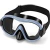 WAVE Occhialini da nuoto Scuba Maschera da snorkeling per adulti, regolabile in maglia elastica in vetro temperato con Panorama Scuba Snorkel maschera subacquea per adulti