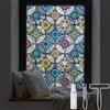 DKTIE - Pellicola per finestre smerigliata non adesiva, per finestrini e finestre, autoadesiva, autoadesiva, per casa, ufficio, protezione dai raggi UV 17.7In.By 78.7In.(45x200cm) Blu scuro