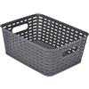 Homéa, Cestello intrecciato in plastica, 5 l, 25 x 19,5 x 10 cm, colore: antracite