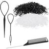 DIVINA VITAE 2000 Pezzi Piccoli Elastici per Capelli Elastici per Capelli Neri e Trasparenti Mini Elastici per Criniera Cavallo per Bambini Ragazze e Donne Acconciatura Fai da te
