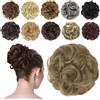 FESHFEN Chignon Finto per Capelli, Coda Chignon Capelli Extension Finti con Elastico Sintetica Ondulato Naturale Posticci per Capelli per Donne, 42g Miscela di Castano Chiaro e Biondo Naturale