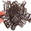 Yolev 50 Pezzi Clip per Parrucca Neri Intrecciati 6 Denti a Forma di U Hair Cip di Estensione Hair Clip Extension Capelli Parrucca del Silicone del Metallo per Parrucche Donne
