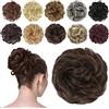 FESHFEN Chignon Finto per Capelli, Elastico Chignon Finti Sintetica Ondulato Capelli Naturale Riccio Coda di Cavallo Posticci per Capelli Spessi Updo per Donne, 42g Castano Medio