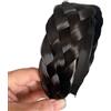 Opemg Nero Marrone Twist Intrecciato Fascia Parrucca Fascia per Capelli a Tesa Larga Cerchio Semplice Coda di Cavallo Treccia Accessori per Capelli Elastico Qualità Sintetica Intrecciata Donne Rag