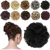 FESHFEN Chignon Finto per Capelli, Elastico Chignon Finti Sintetica Ondulato Capelli Naturale Riccio Coda di Cavallo Posticci per Capelli Spessi Updo per Donne, 42g Nero Naturale