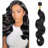 Weeybay Body Wave Human Hair Bundles Capelli Veri Tessitura Natural Black #1B Color Capelli Naturali Umani Donna Human Hair Single Extensions Double Weft Weave 50g/Piece 34 Inch