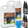 Vividye Legante per Ghiaia da Esterno - 4L Colla per Sassi a 3 Colori (Trasparente, Nero, Marrone) | Resistente Alle Intemperie, Non Tossico | Forte Legante Stabilizzatore per Ghiaia, Corteccia y Ciottoli