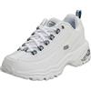 Skechers Premium - Scarpe da Ginnastica da Donna, Bianco (Bianco Blu), 36.5 EU