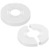 PATIKIL Flangia Divisa a Parete, 20/25/32mm Copri Tubi Termosifoni Copertura Piastra Rotonda in ABS Spessore Tagliabile per Tubo Acqua Rubinetto Decorazione,10mm Altezza, 2 Pezzi, Bianco