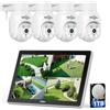 Hiseeu 【PTZ+10Monitor】Hiseeu 5MP Kit Videosorveglianza WiFi Esterno con 10 LCD Monitor,10CH 5MP NVR 1TB HDD e 4X5MP PTZ Telecamera,Visione Notturna a Colori,Tracciamento Auto,Allarme APP,Remoto Vista
