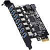 ieron Scheda adattatore controller frontale USB 3.2 a 7 porte, scheda di espansione PCI-E Express a 7 porte, scheda USB interna PCIe collega 7 dispositivi avanzati per Windows