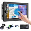 Haudio Autoradio 2 Din Bluetooth Stereo,schermo per auto IPS 7 pollici con telecamera di backup,navigazione GPS, schermo touch, Bluetooth, Mirror Link, FM, AUX| Android 13 Carplay Schermo