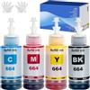 SHUOLEI 664 Inchiostro Compatibile con Epson 664 Flaconi di Inchiostro Multipack per ET-2500 ET-2550 ET-2600 ET-2650 ET- 3600 ET-4500 ET-4550 ET-14000 ET-15000 ET-16500 L100 L110 L200 L210 L350 L355