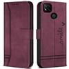 Bravoday Cover per Redmi 9C / Xiaomi Poco C3, Flip Custodia in Pelle PU Portafoglio Custodia per Redmi 9C / Xiaomi Poco C3, con Slot per Schede, Vino Rosso