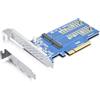 10Gtek PCIe 3.0 to NVMe (2) M.2 Adapter for M.2 (M Key) SSD, PCIe X8, Requires Motherboard BIOS Support for Bifurcation