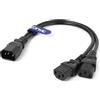 Eonvic Cavo di alimentazione IEC 320, C14 su 2 x C13, spina C14 su 2 x C13, cavo di alimentazione IEC-320, Power Y, cavo adattatore splitter, 250 V, 10 A, 40 cm