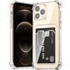 ÁRBOLORO Cover per iPhone 12 Pro Max con Porta Carte, Custodia Portafoglio con Slot per Schede Silicon TPU Trasparente Case Ultra Slim Clear Soft Bumper Anti-Graffio Antiurto Cover per iPhone 12 Pro Max