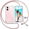 ISOI Cover con Cordino per Vivo V60 Lite 5G, Custodia Trasparente con Collana Tracolla Laccio Collo Ultra Sottile Morbido TPU Silicone Antiurto AntiGraffio Case, Rosa