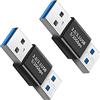 leizhan Adattatore USB 3.0/3.1, USB Maschio a Maschio OTG Disponibili per la Ricarica Rapida e il Trasferimento Efficiente dei Dati (2 Pack)